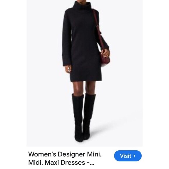 BLACK CASHMERE Blend TURTLENECK MINI SWEATER DRESS SIZE XS Minimalist Quiet Lux - Picture 6 of 6